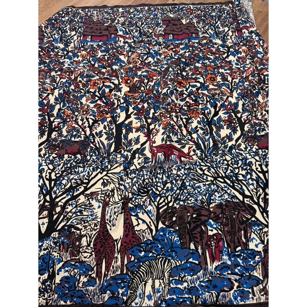 4yds Kenya Made African Print Fabric 148x42” United Textiles Animals Elephant